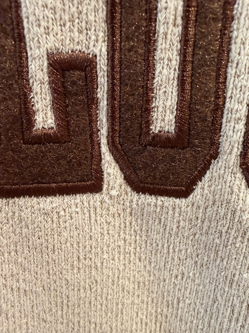 St. Louis Crewneck Sweater in Cream with Brown Lettering - Picture 4 of 5